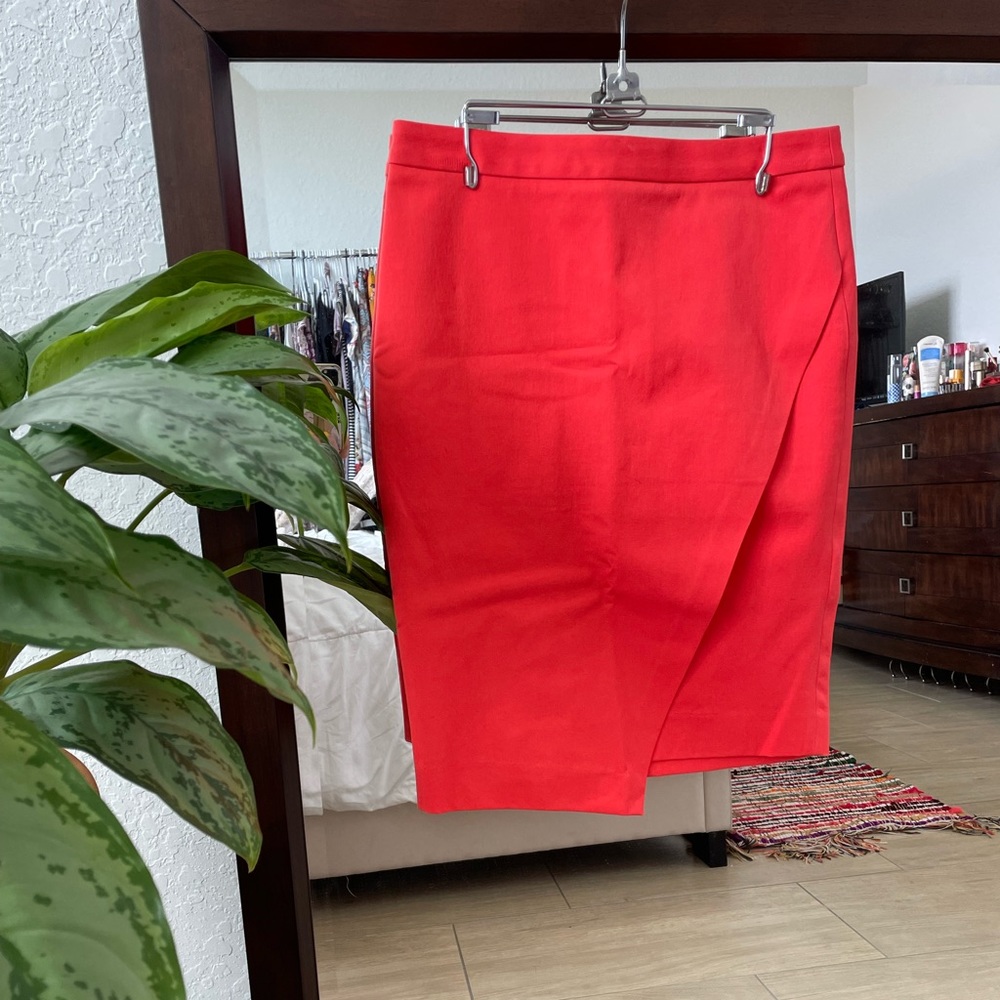 Banana Republic -Beautiful bright coral color with an asymmetrical front.